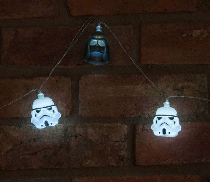 Star Wars světelný řetěz 3D Darth Vader a Stormtrooper
