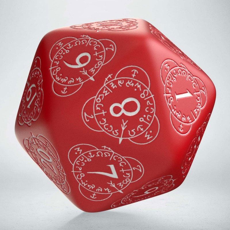 Q-Workshop Life Counter Die D20 red a white