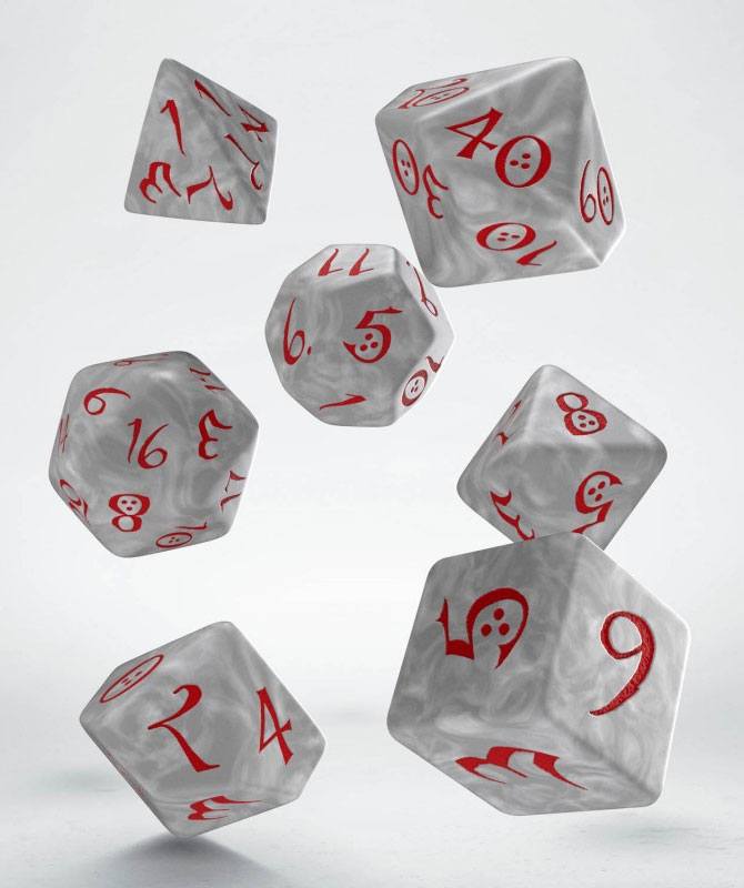 Classic RPG Dice Set pearl a red (7)