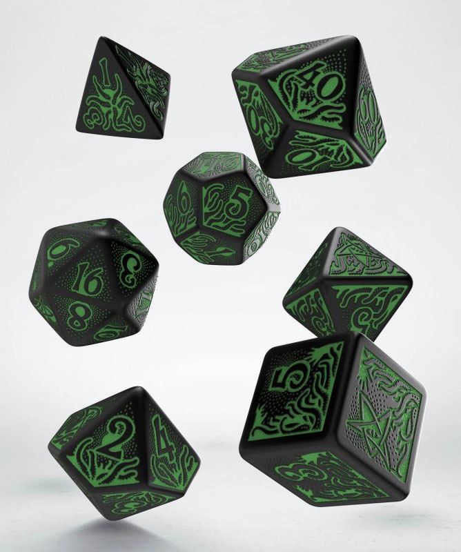 Call of Cthulhu: 7th Edition Dice Set black a green (7)