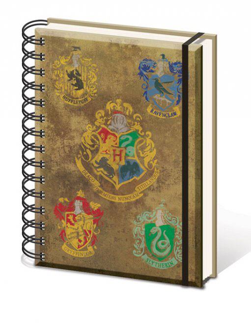 Harry Potter poznámkový blok A5 Hogwart's Crests