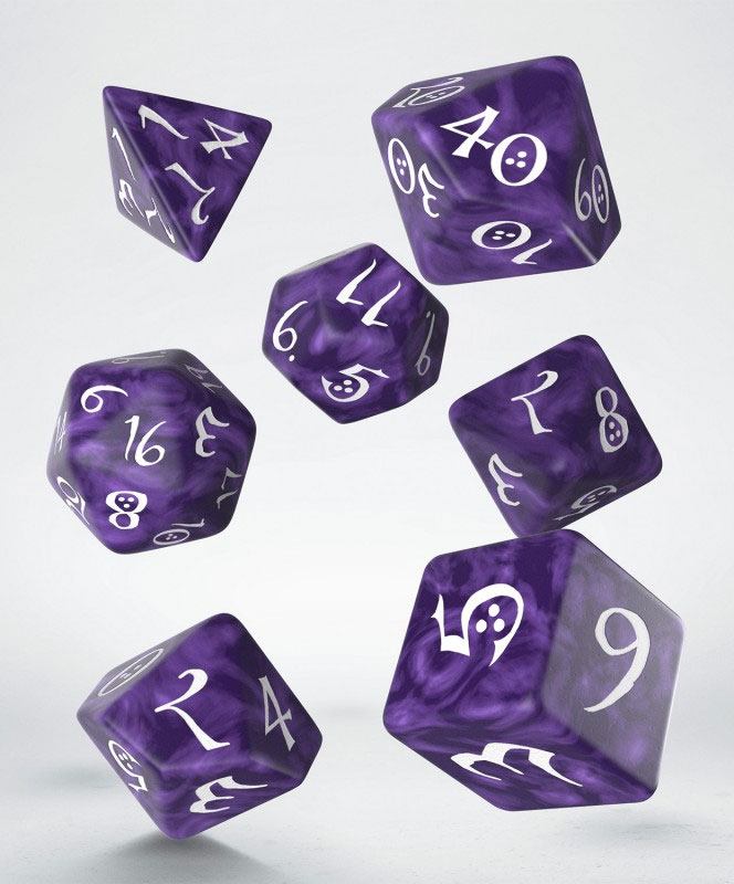 Classic RPG Dice Set lavender a white (7)