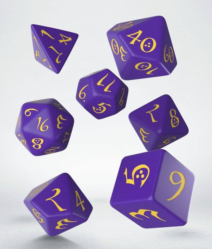 Classic RPG Dice Set purple a yellow (7)