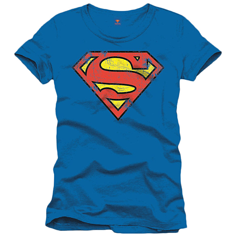 Superman tričko s potiskem Vintage Logo modré velikost M